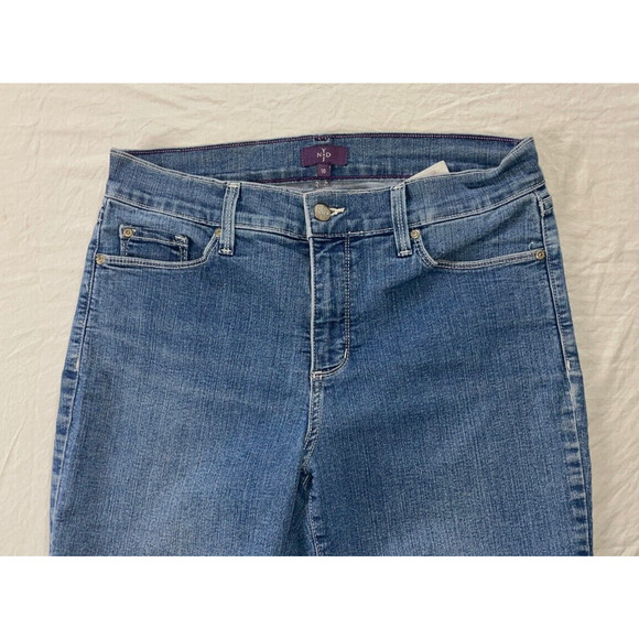NYDJ Lift/Tuck 'Crop' Lightweight Cuffed Stretch Denim Jeans. Button Cuffs. 10. - Picture 2 of 6